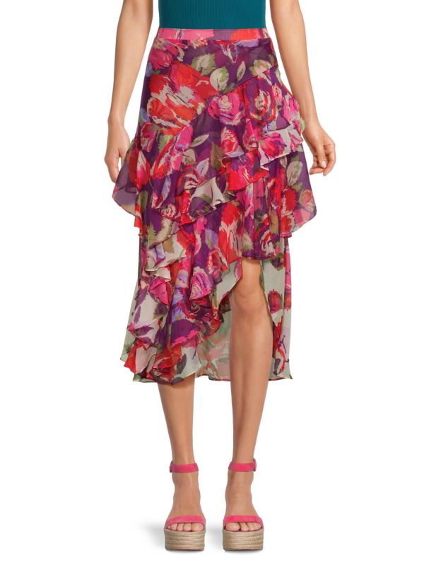 MISA Los Angeles Carmen Floral Ruffle Skirt